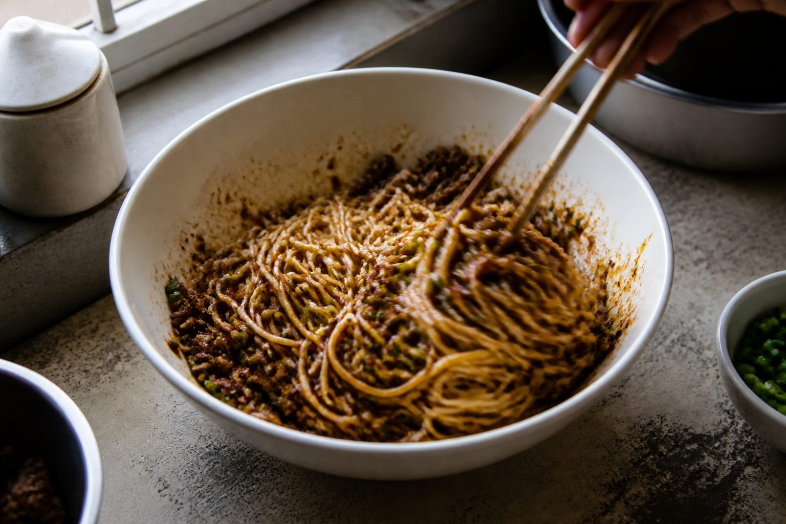 Hand-Mixed Dan Dan Noodles Bowl — step 5