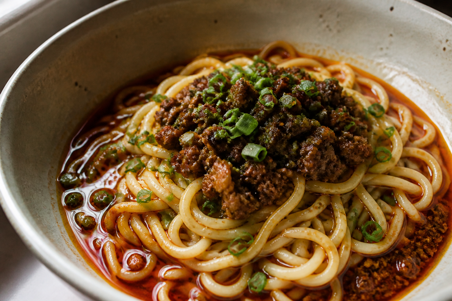 Hand-Mixed Dan Dan Noodles Bowl