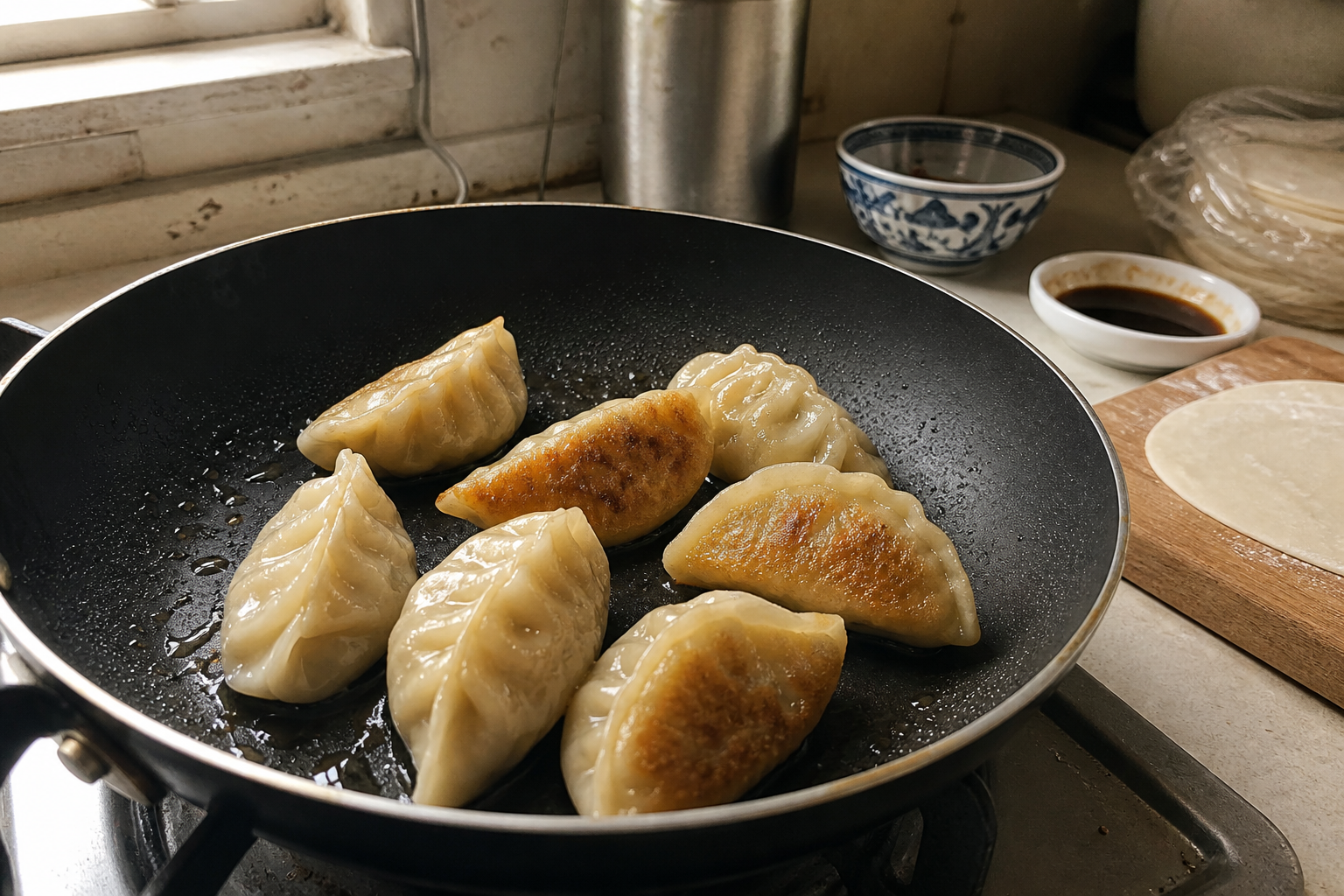 Juicy Pork and Chive Potstickers — step 3