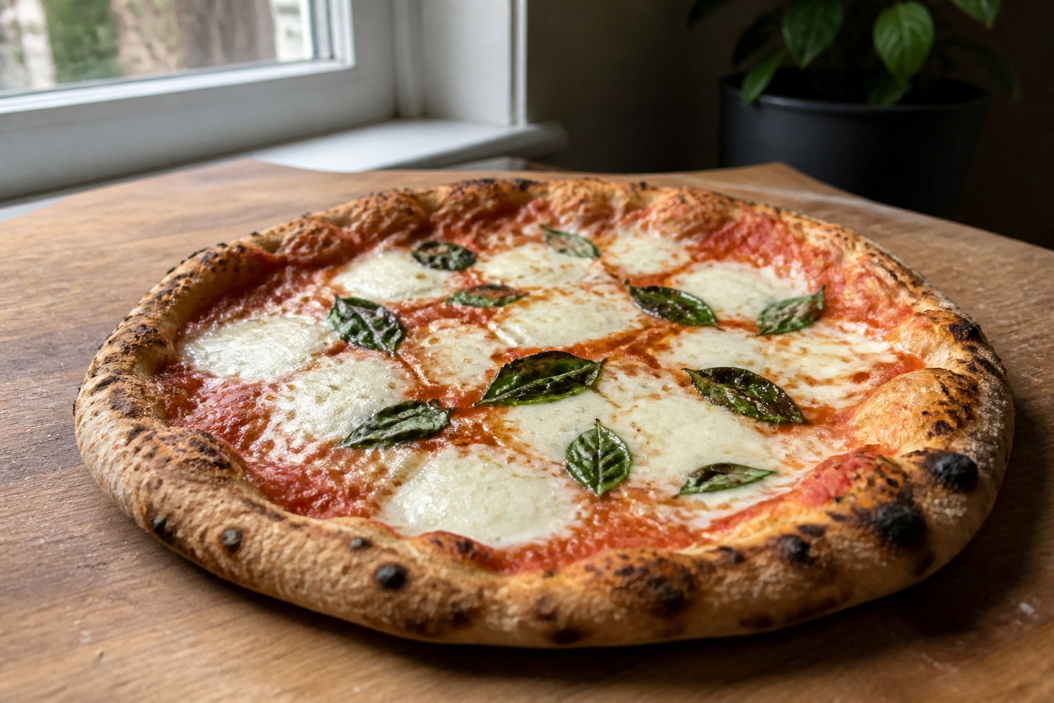 Neapolitan-Style Margherita Pizza at Home