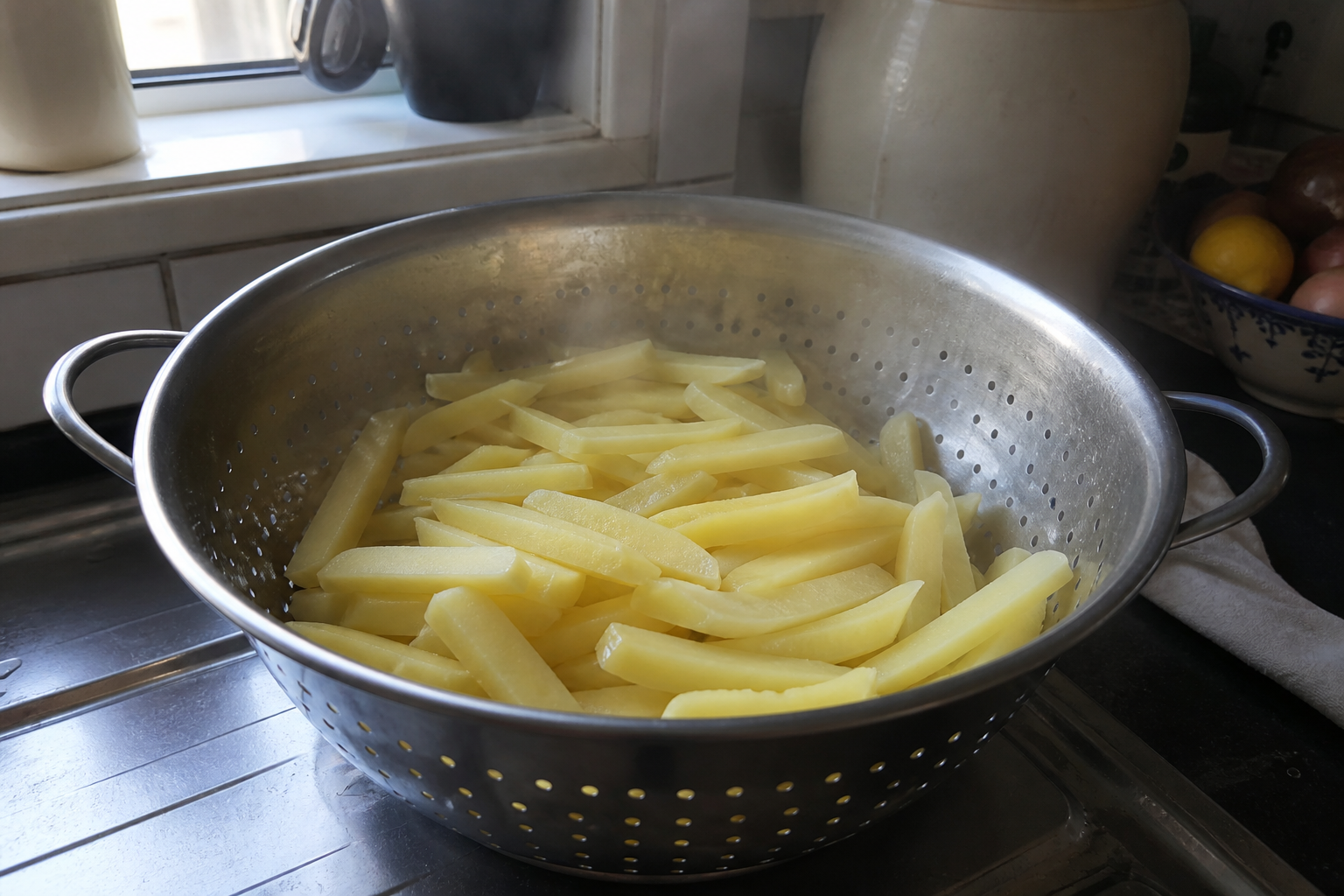 Proper Fish and Chips with Mushy Peas — step 1