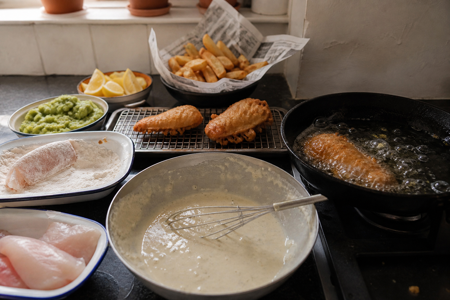 Proper Fish and Chips with Mushy Peas — step 3