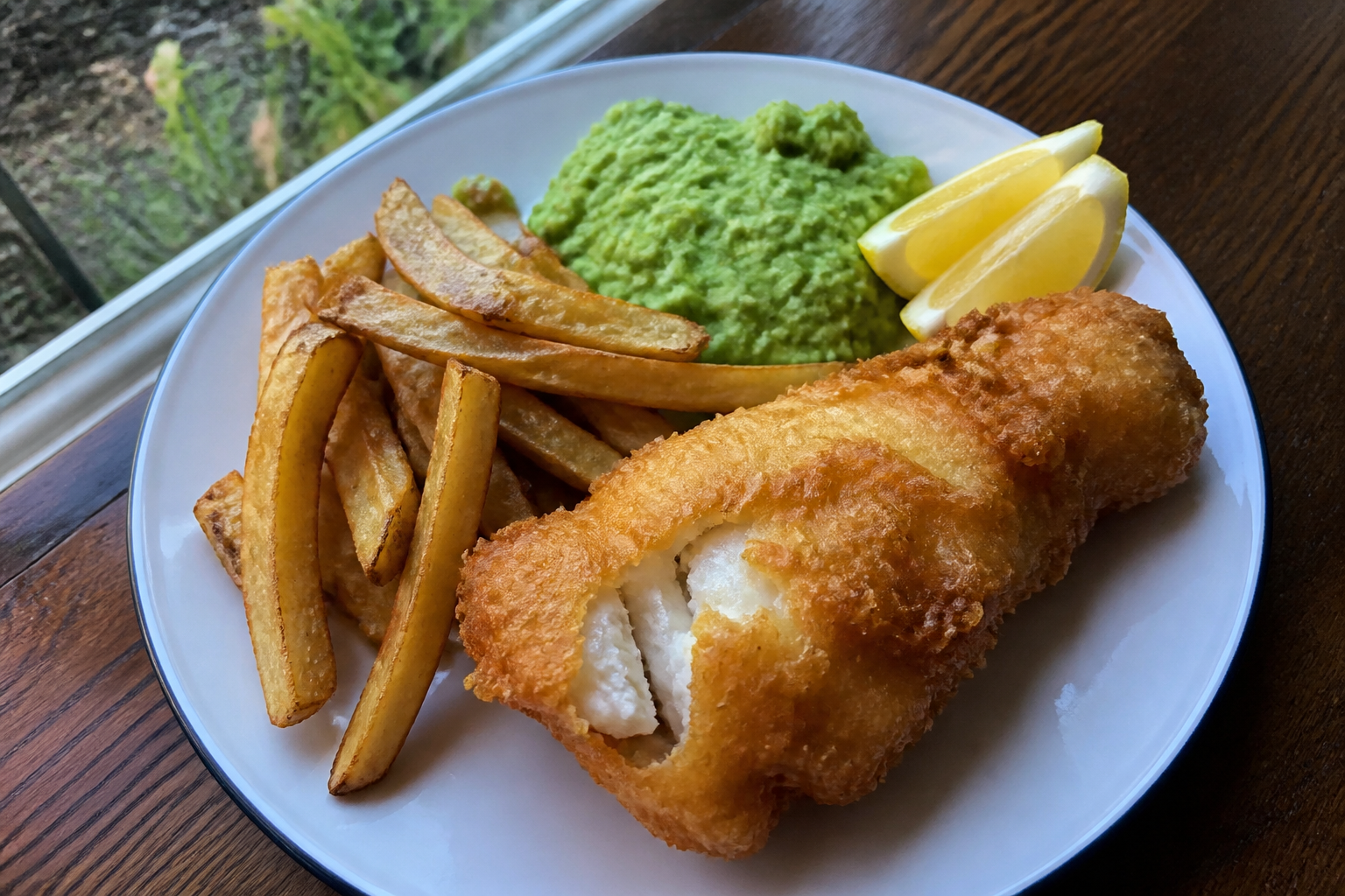 Proper Fish and Chips with Mushy Peas